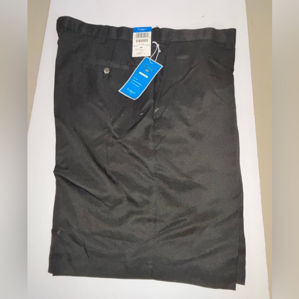 Haggar Men's Black Flat Front Dress Shorts